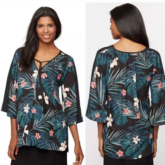 Rachel Zoe for a pea in the pod floral tropical maternity blouse size large - Picture 1 of 7